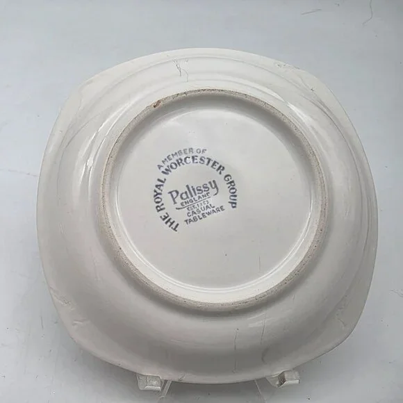 1970s Palissy Floral Ceramic Trinket Plate Dish Vintage 5" Yellow Red Green - Picture 3 of 7